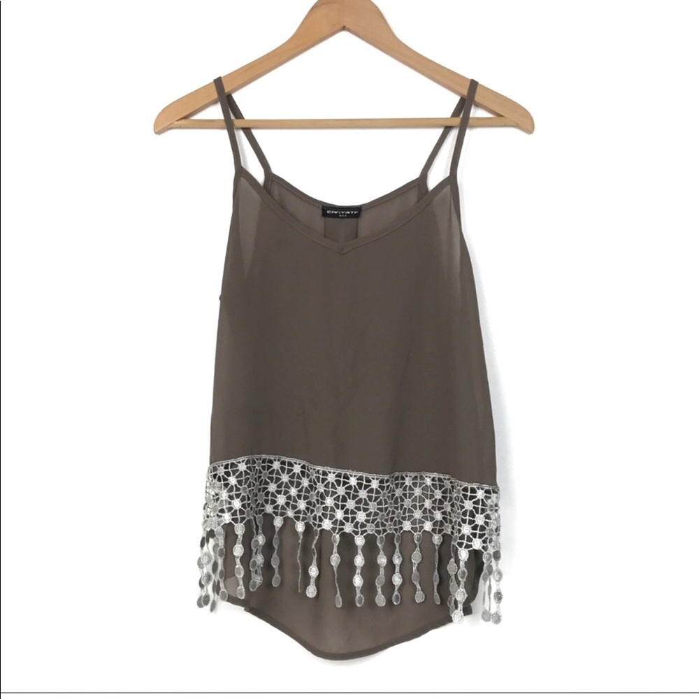 Cantata Front Fringe Hem Tank Top